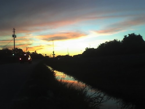 sunset on railroad