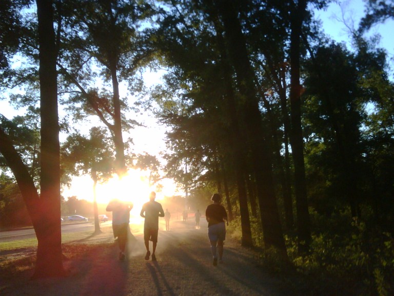 running circles into the sun