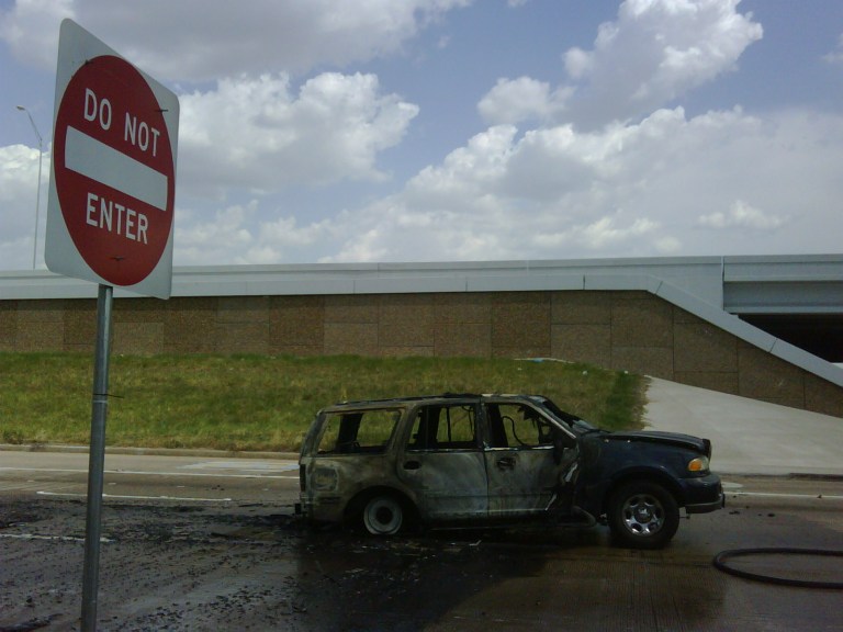 Exploding SUV inferno